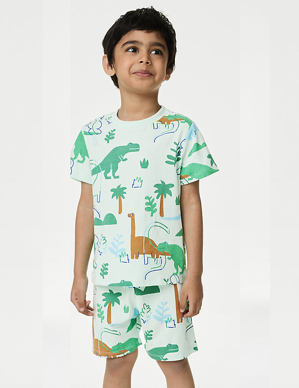 Pure Cotton Dinosaur Pyjamas (1-8 Yrs) - DE