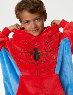 M&S Boys Spider-Man Oversized Fleece Hoodie (3-8 Yrs) - 5-6 Y - Red Mix, Red Mix