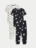 2er-Pack Schlafanzüge aus reiner Baumwolle mit Sternenmuster