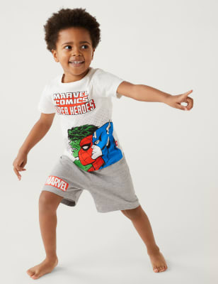 

Boys M&S Collection Marvel™ Super Heroes Short Pyjama Set (3-12 Yrs) - Ivory, Ivory