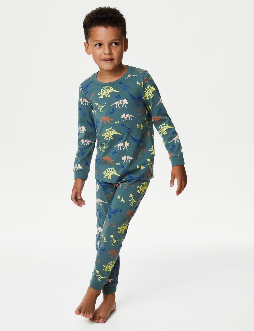 3pk Pure Cotton Dinosaur Pyjama Sets (1-8 Yrs) image 2