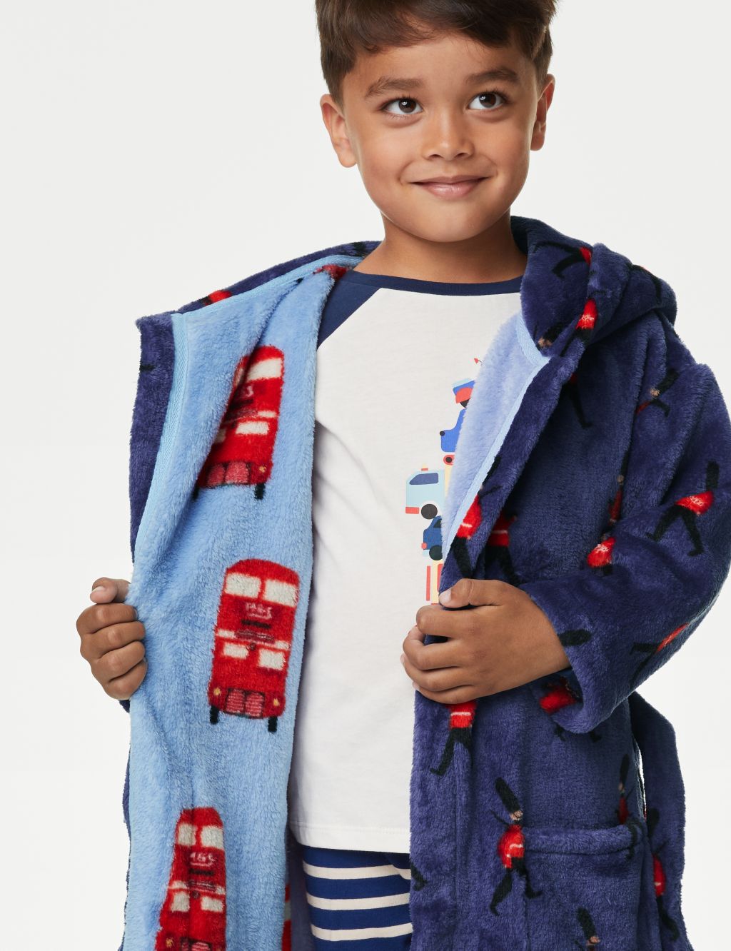 Fleece London Hooded Dressing Gown (1-8 Yrs) image 4