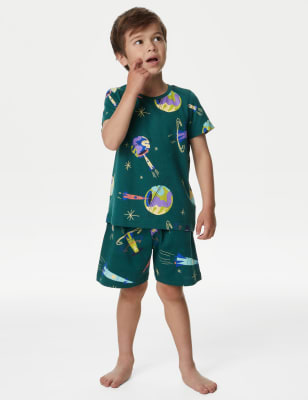 

M&S Collection Schlafanzugset mit im Dunkeln leuchtendem Weltraummotiv (1-8 Jahre) - Black Mix, Black Mix