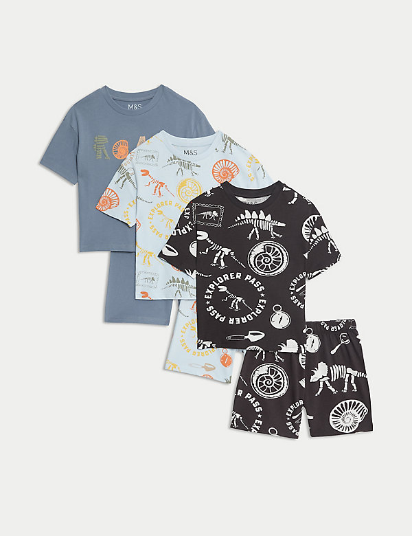 Set van 3 puur katoenen pyjama's met dinosaurusmotief (1-8 jaar) - NL