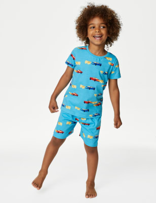 

M&S Collection Schlafanzugset mit im Dunkeln leuchtendem Automotiv (1-8 Jahre) - Blue Mix, Blue Mix
