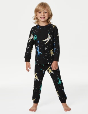 Pure Cotton Glow In The Dark Space Pyjamas (1-8 Yrs)