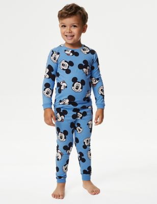 M&S Mickey Mousetm Pyjamas (1-8 Yrs) - 5-6 Y - Blue Mix, Blue Mix