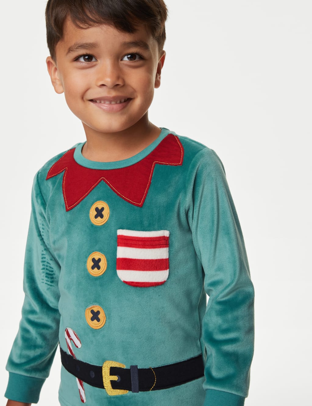 Velour Elf Pyjamas (1-8 Yrs) image 1