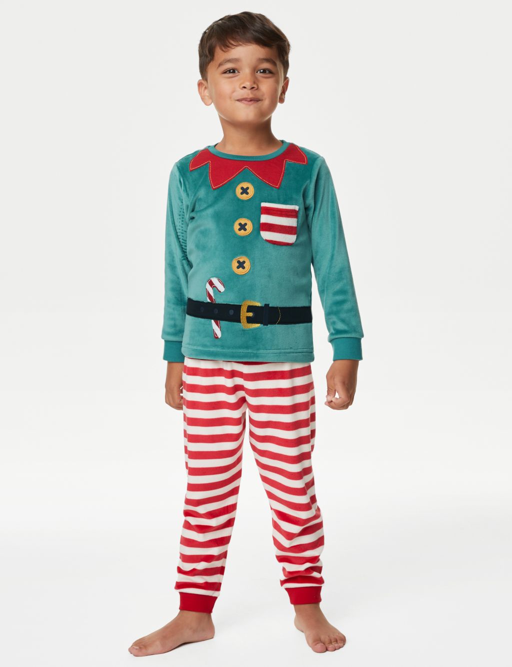 Velour Elf Pyjamas (1-8 Yrs) image 3