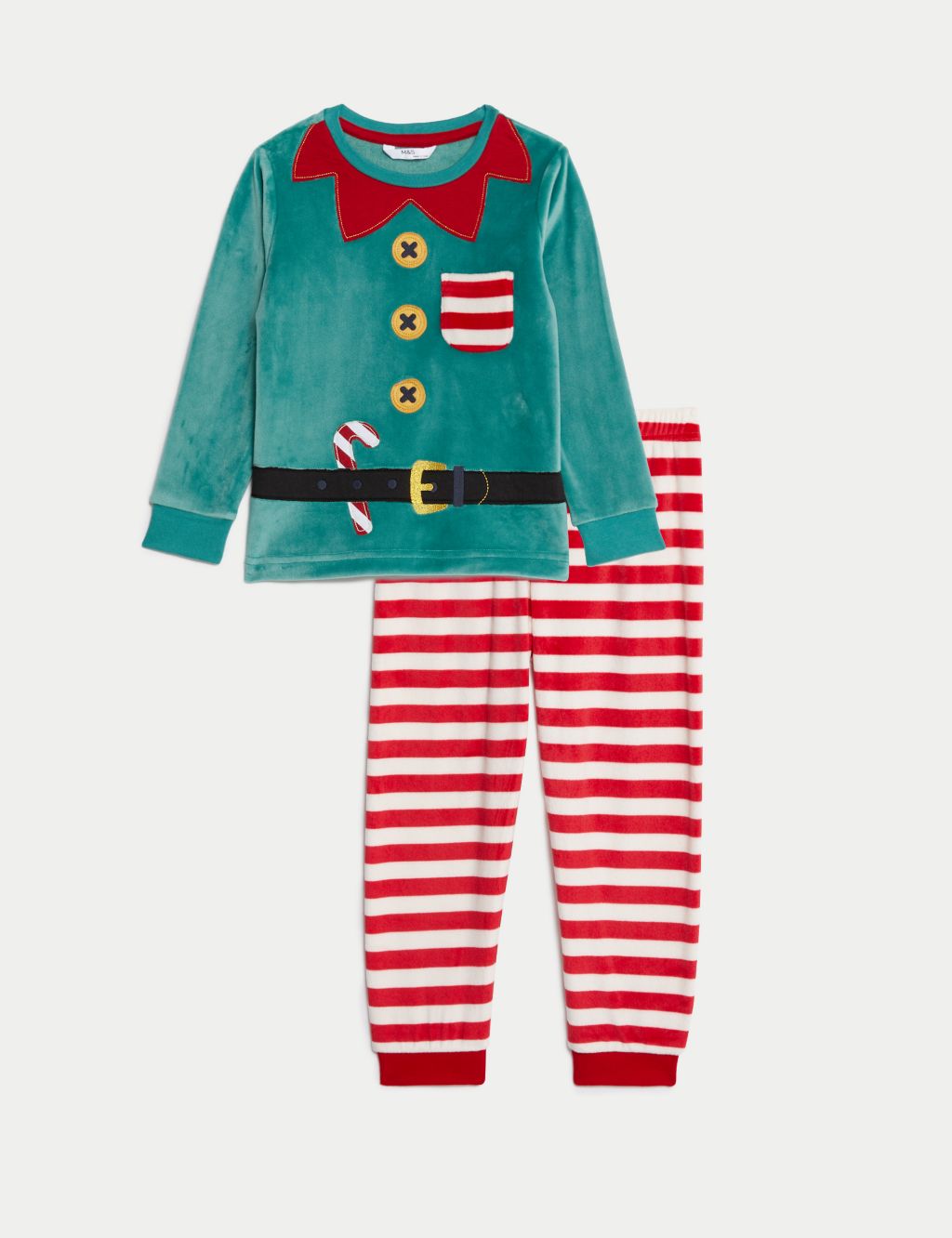 Velour Elf Pyjamas (1-8 Yrs) image 2