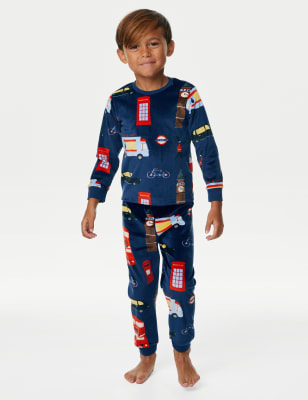 

Unisex,Boys,Girls M&S Collection Velour London Pyjamas (1-8 Yrs) - Navy Mix, Navy Mix