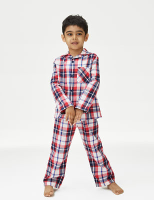 Pure Cotton Checked Pyjamas (1-8 Yrs)