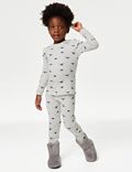 Pyjama 100&nbsp;% coton gaufré à imprimé dinosaure (du 1 au 8&nbsp;ans)