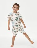 Πικέ πιτζάμες με print δεινόσαυρους από 100% βαμβάκι (1-8 ετών)