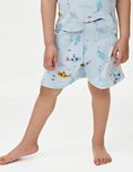 Puur katoenen pyjama met wafelpatroon en zeeprint (1-8 jaar)