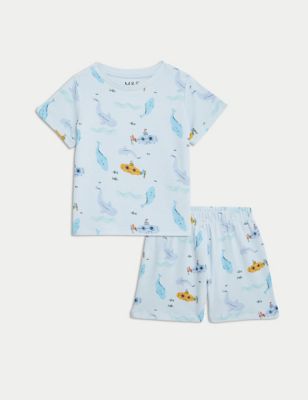 Pure Cotton Sea Print Pyjamas (1-8 Yrs)