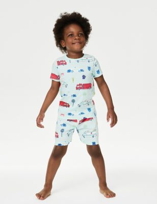M&S Boy's Pure Cotton Emergency Services Pyjamas (1-8 Yrs) - 1-1+Y - Light Blue, Light Blue