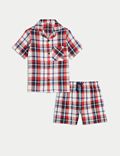 Zuiver katoenen pyjama met ruitmotief (1-8 jaar)