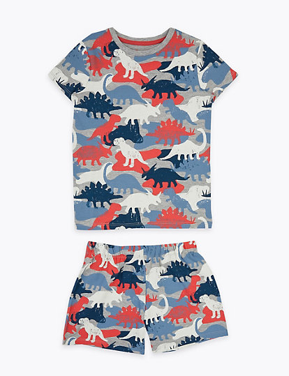 Cotton Dinosaur Short Pyjama Set (1-7 Yrs)