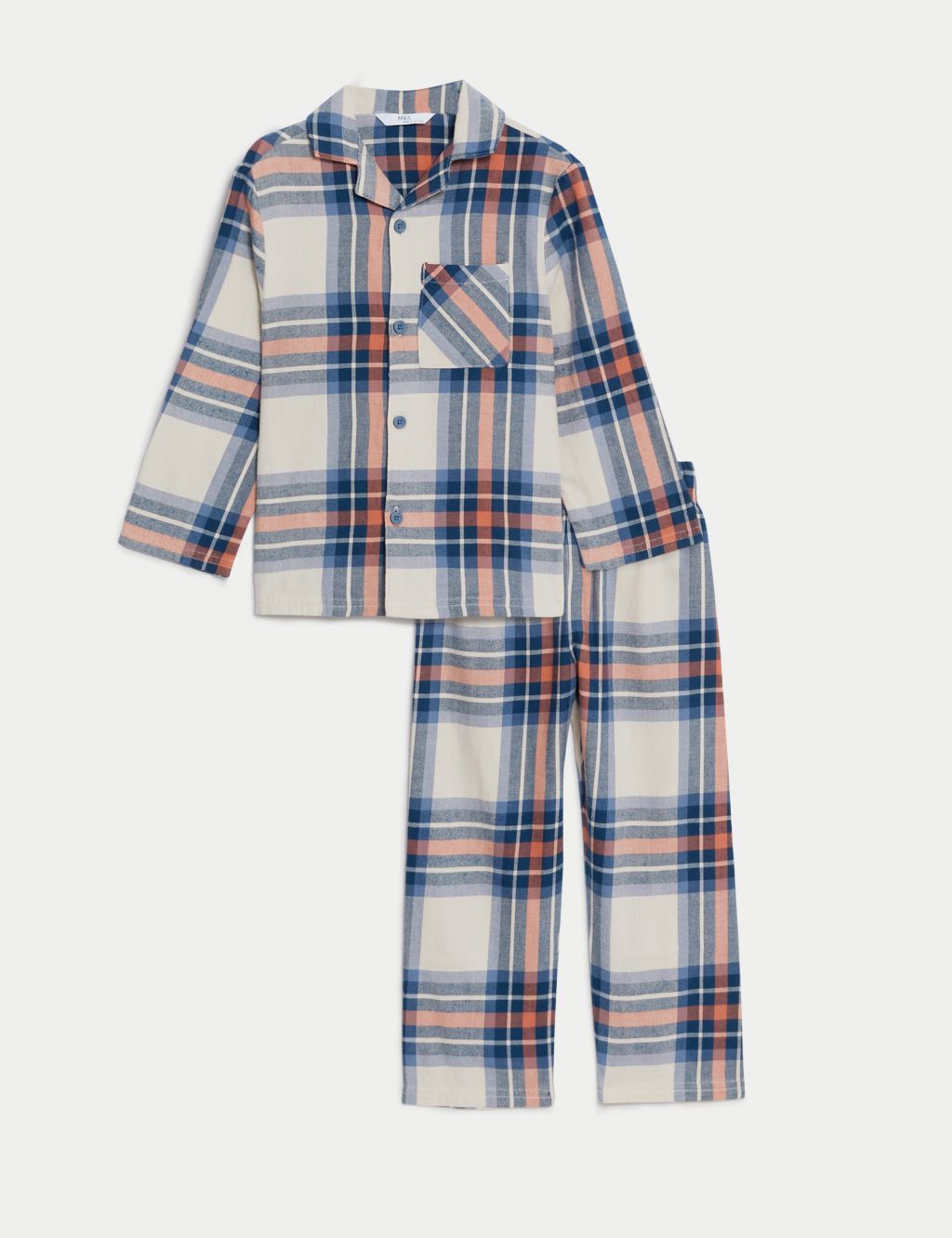 Pure Cotton Checked Pyjamas (1-8 Yrs) image 1