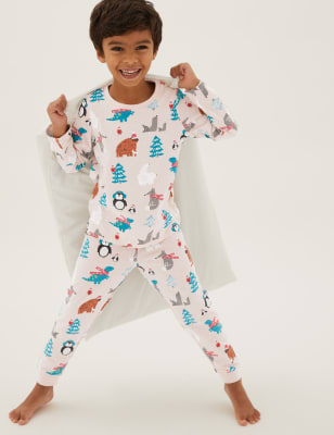 

M&S Collection Pijama 100% algodón con diseño animal (12 meses-7 años) - Multi, Multi