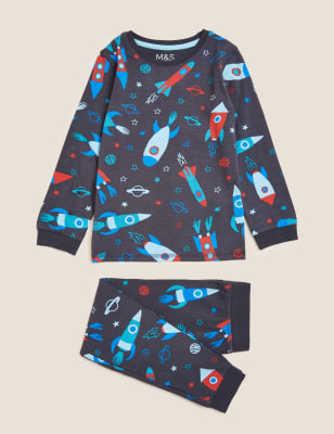 M&S Boys Cotton Rich Space Pyjamas (1-7 Yrs)