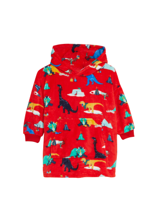 

M&S Collection Sudadera con capucha polar maxi con estampado de dinosaurio (3-8 años) - Red Mix, Red Mix