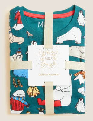 

M&S Collection Pijama 100% algodón con diseño animal (1-7 años) - Green Mix, Green Mix