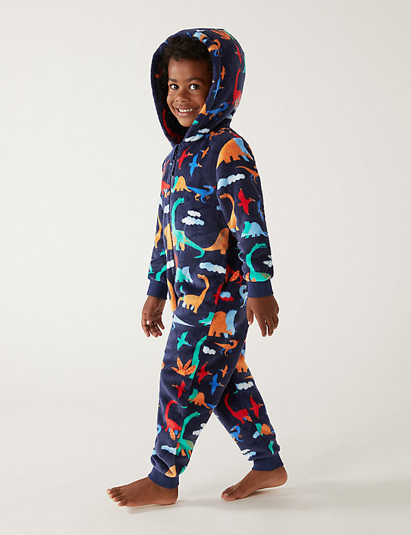 Various Kids Boys Fleece Character Onesie Pyjamas Pjs Size UK 1-8 Years 