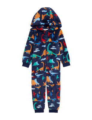 

Boys M&S Collection Fleece Dinosaur Onesie (1-7 Yrs) - Indigo Mix, Indigo Mix