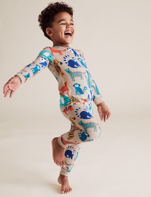Pyjama en coton à imprimé animal (du 1 au 7 ans) - Taupe