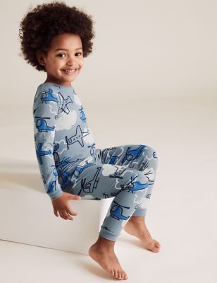 Pyjama en coton à imprimé animal (du 1 au 7 ans) - Blue Mix