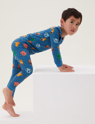 

M&S Collection Schlafanzug mit hohem Baumwollanteil und Tiermuster (1-7 J.) - Multi, Multi