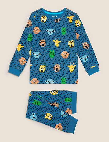 Cotton Rich Animal Print Pyjamas (1-7 Yrs)