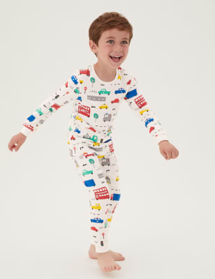 

Pijama de algodón de medios de transporte (1-7 años) - White Mix, White Mix