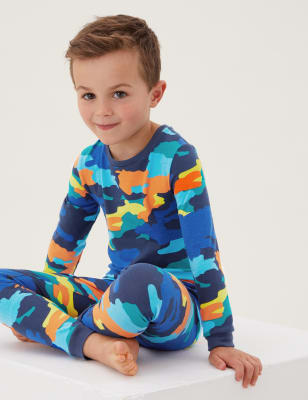 

M&S Collection Pijama de camuflaje de algodón (1-7 años) - Multi, Multi