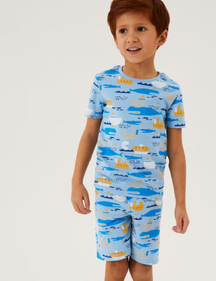 Cotton Rich Boat Print Short Pyjamas (1-7 Yrs)