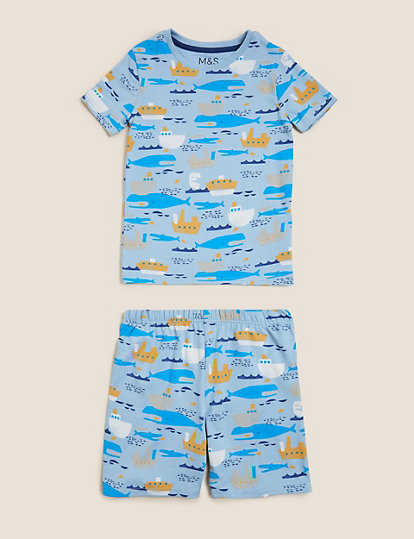 Cotton Rich Boat Print Short Pyjamas (1-7 Yrs)