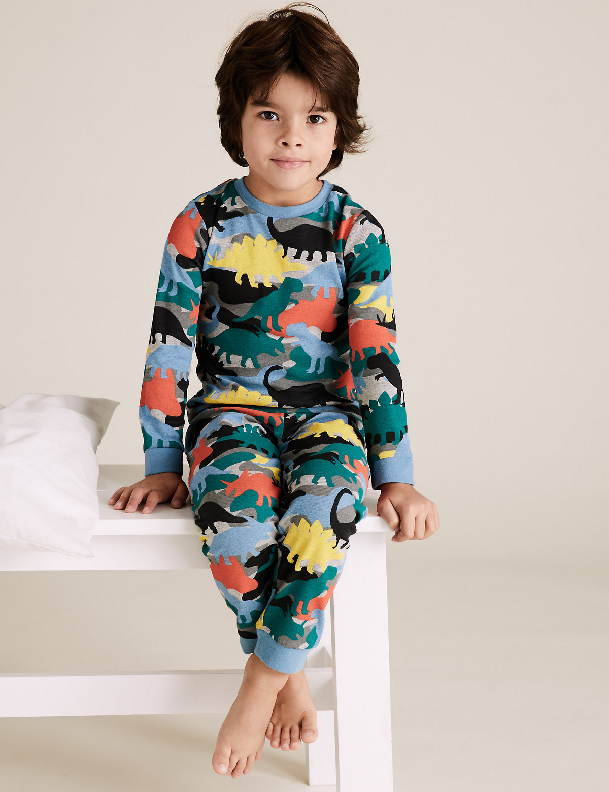 2 Pack Cotton Rich Dinosaur Pyjama Sets (1-7 Yrs)
