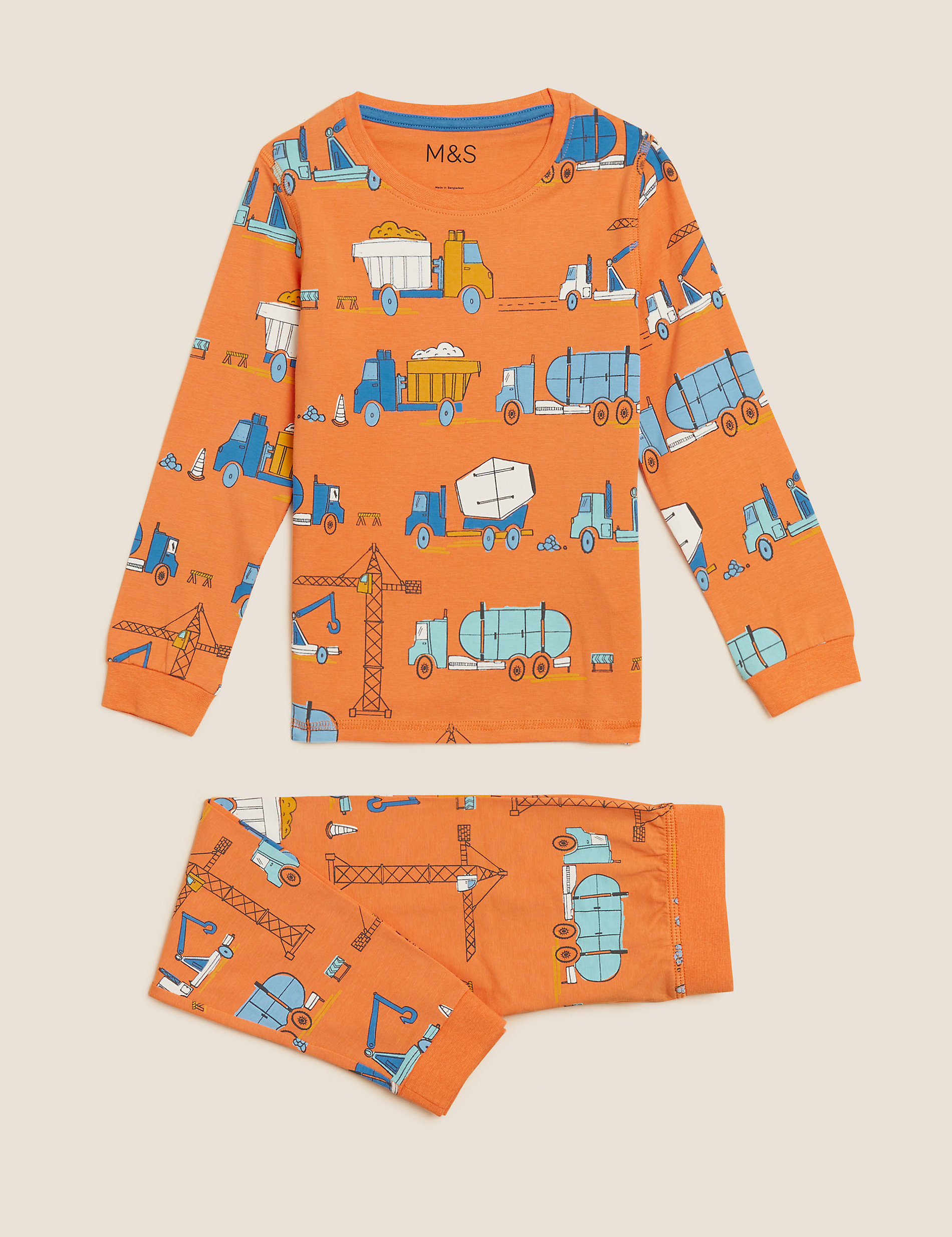 Pijama de algodón con estampado de medios de transporte (1-7&nbsp;años)