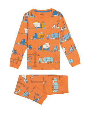 

Boys M&S Collection Cotton Rich Transport Print Pyjamas (12 Mths - 7 Yrs) - Orange Mix, Orange Mix