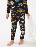 Katoenrijke pyjama met ruimtemotief (1-7 jaar)