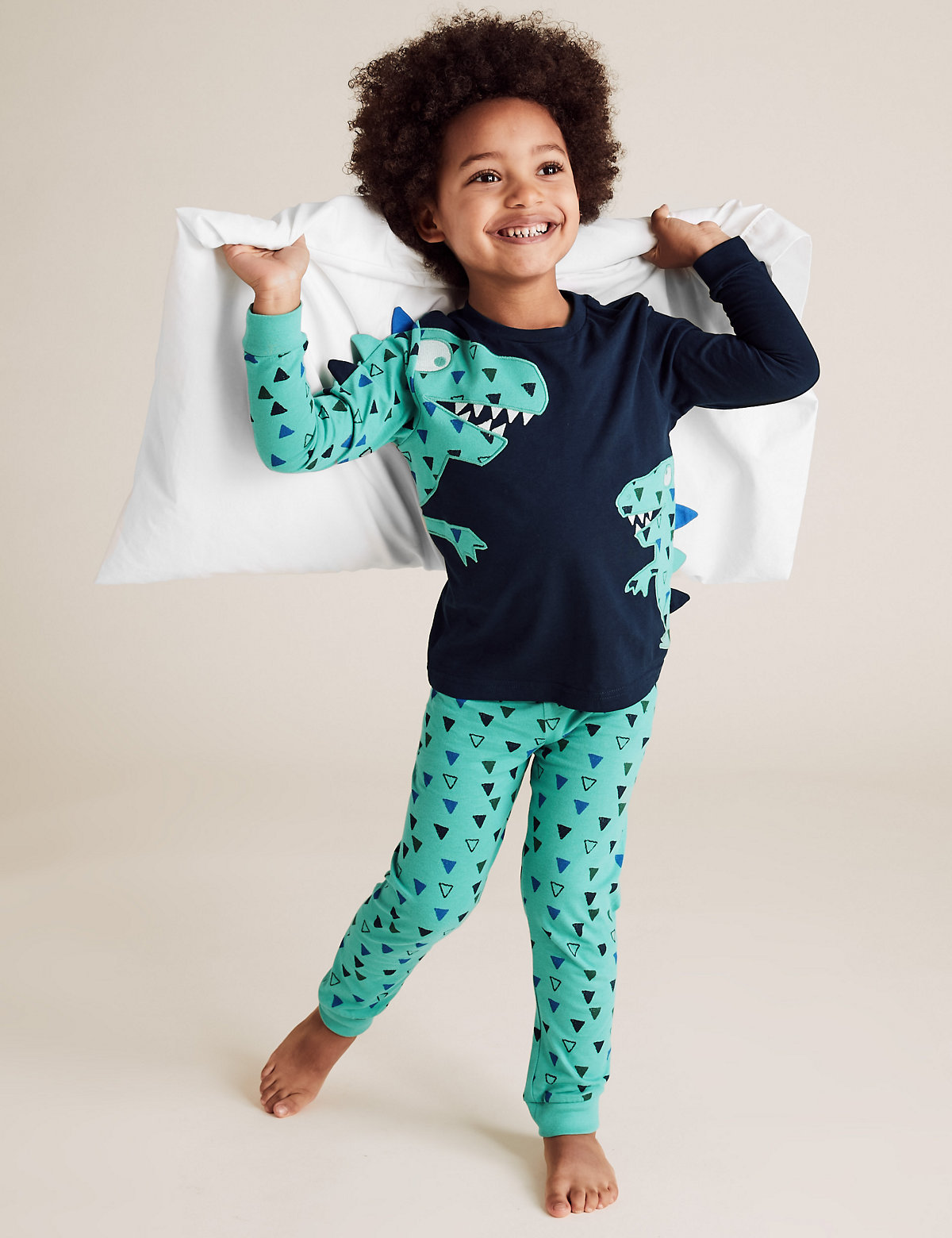 Pure Cotton Dinosaur Pyjama Set (1-7 Yrs)