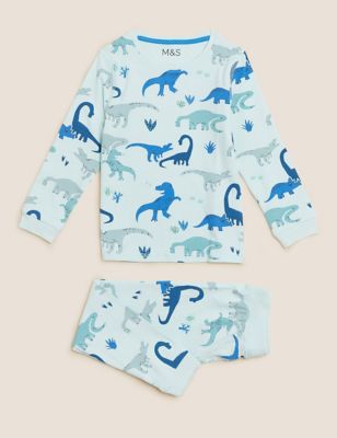 

Boys M&S Collection Cotton Rich Dinosaur Pyjamas (12 Mths - 7 Yrs) - Blue Mix, Blue Mix
