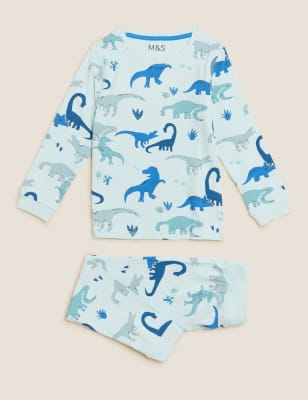 

Boys M&S Collection Cotton Rich Dinosaur Pyjamas (12 Mths - 7 Yrs) - Blue Mix, Blue Mix