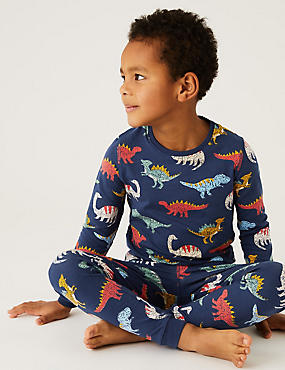 Πιτζάμες με print δεινόσαυρους από 100% βαμβάκι (1-7 ετών)