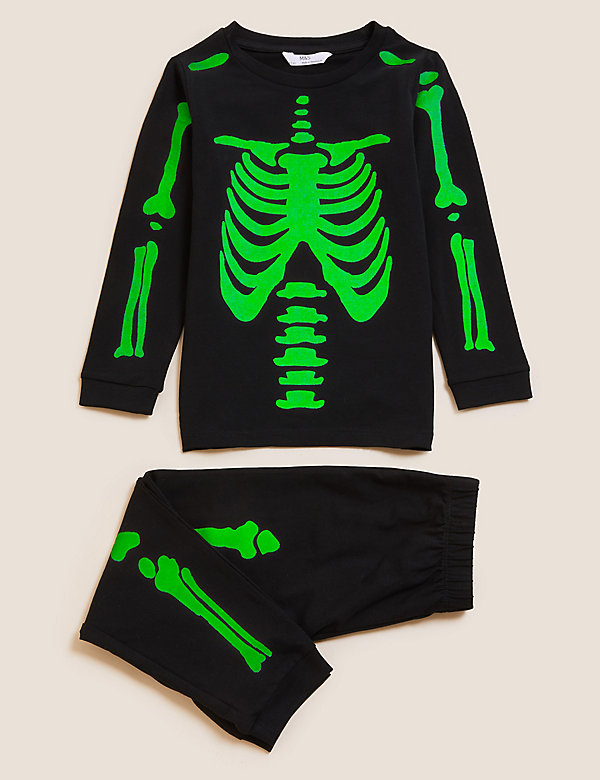 Glow In The Dark Skeleton Pyjamas (1-7 Yrs) - KR