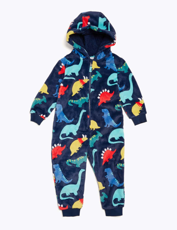 Fleece Dinosaur Onesie 1 7 Yrs M S