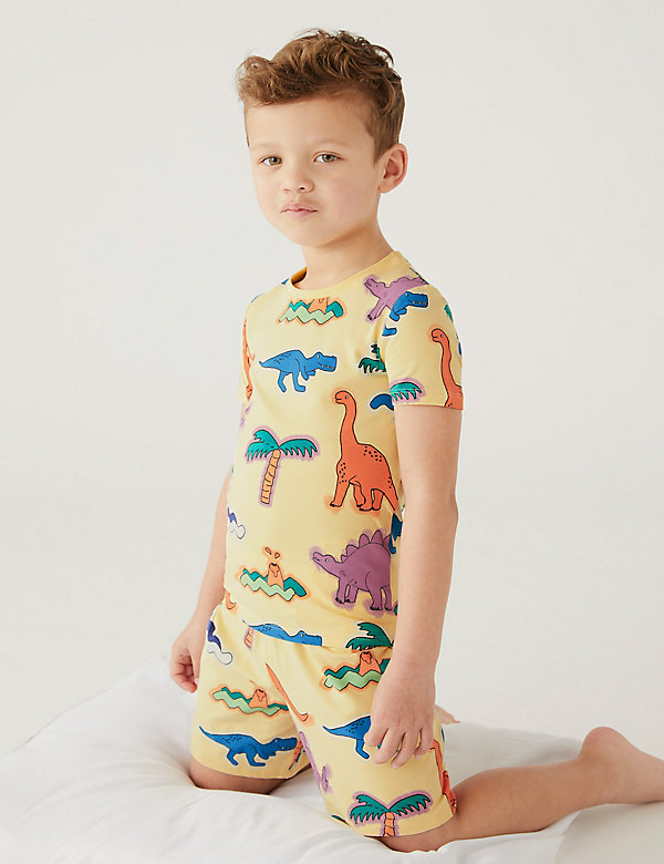 Katoenrijke pyjama met dinosaurusprint (1-8 jaar) - BE