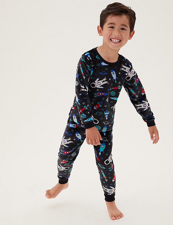 Pyjama en velours à motif spatial (du 1 au 7 ans)